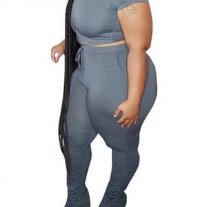 2 piece stacked pant set